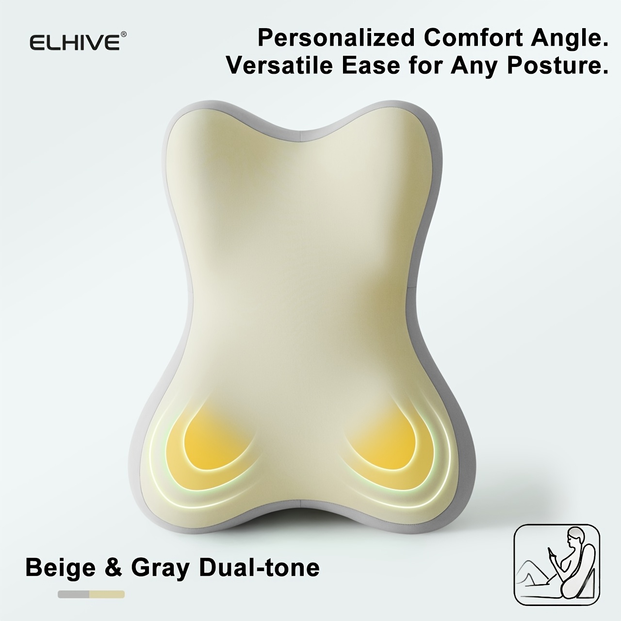 Adjustable Bed Wedge Reading Pillow - Large Memory Foam Backrest for Sitting Up in Bed - Soft C-Shaped Lounging Cushion for Headboard - Multi-Use for Phone Reading Gaming - Removable Washable Cover - Versatile Leg and Back Comfort