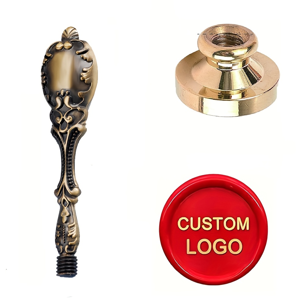 Image of [custom]personalized Wax Stamp Set, 1 X 25mm Copper Stamp And 1 X Bronze Peacock Shank, Personalized Wax Stamp Birthday Gift, Exchangeable Round Stamp Heads, Customize Your Own Badge