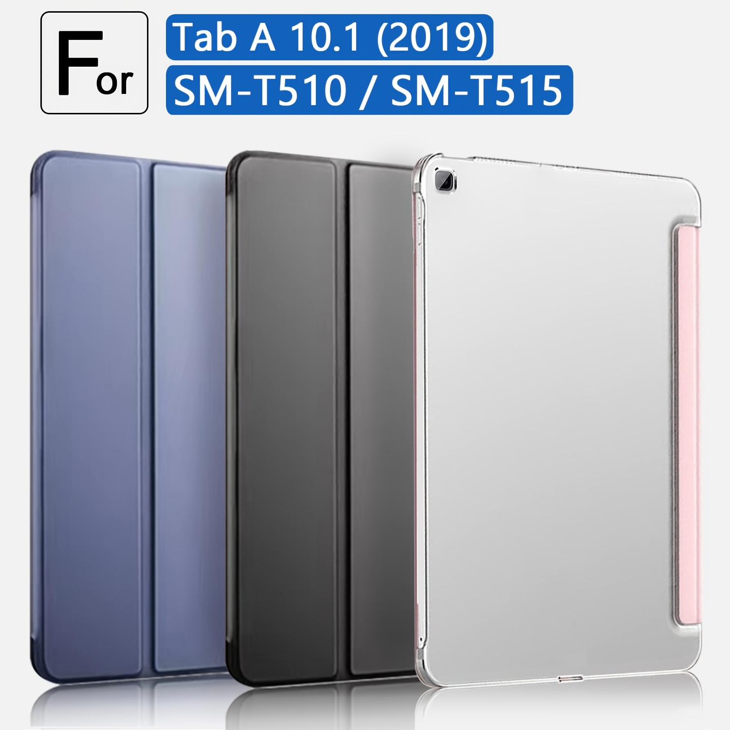 

Travel Essential, Slim & Lightweight 2019 .1" Case - Stand, -resistant, Leather Cover In Blue/black/pink, Transparent Back For /t515/t517