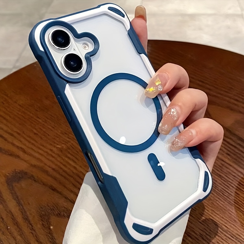 TEMU Phone Case: Transparent Two-color Magnetic Protective Case Suitable For Iphone 16 Phone Case 14promax13/12