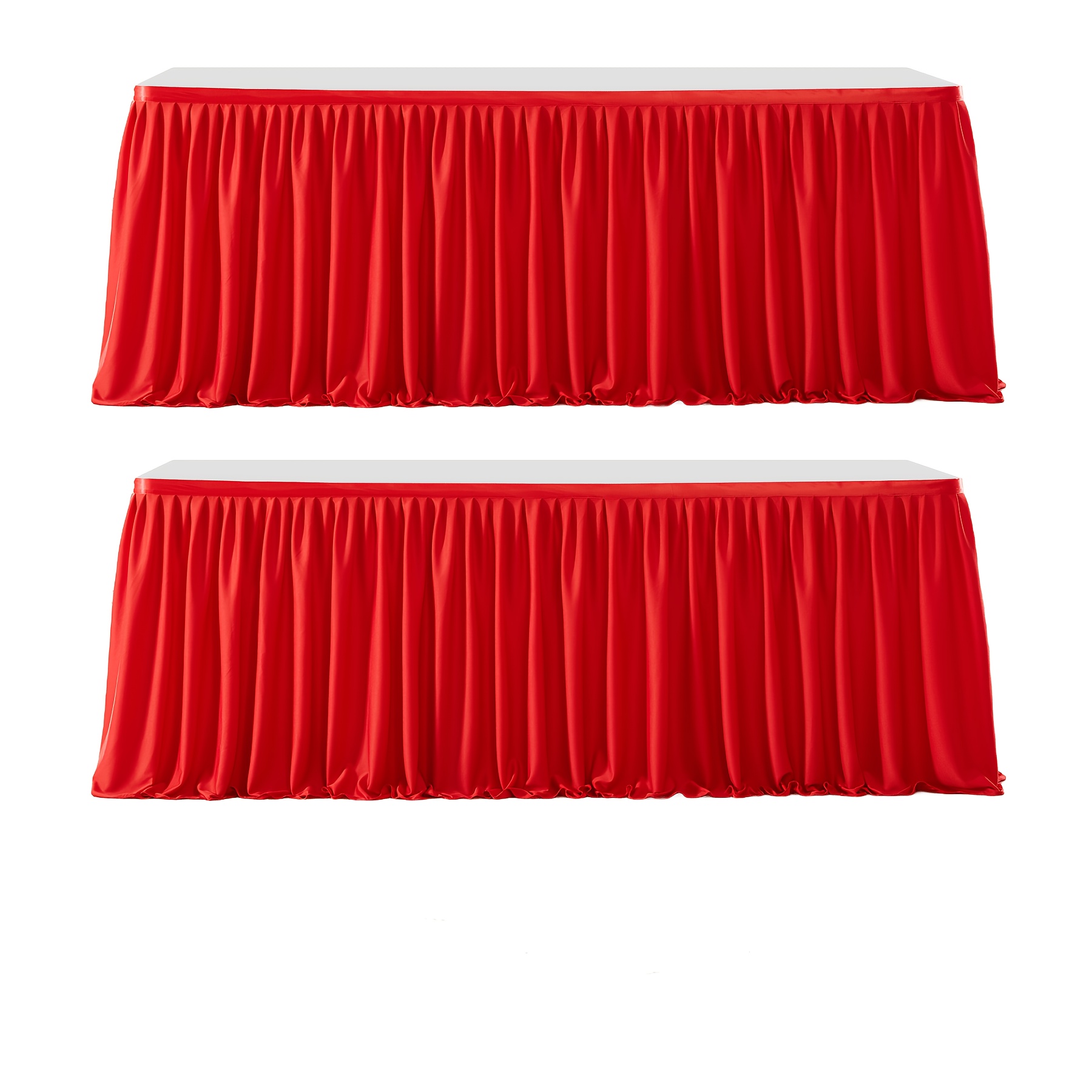 Image of 2 30*72 Inch Double-sided Flat Tablecovers, Non-stretchable And With Drape. Long-lasting And Non-deformable, Suitable For Rooms, Wedding Decorations, And Birthday Celebrations.