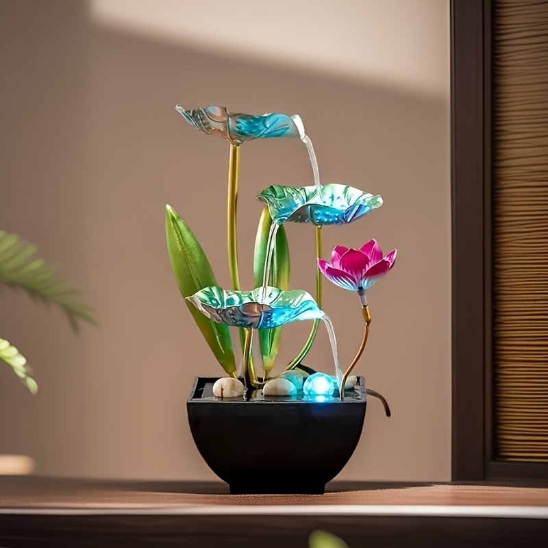 TEMU 3-tier Desktop Waterfall Fountain - Relaxing Tabletop Fountain For Office & Home, With , Office Decor Gifts