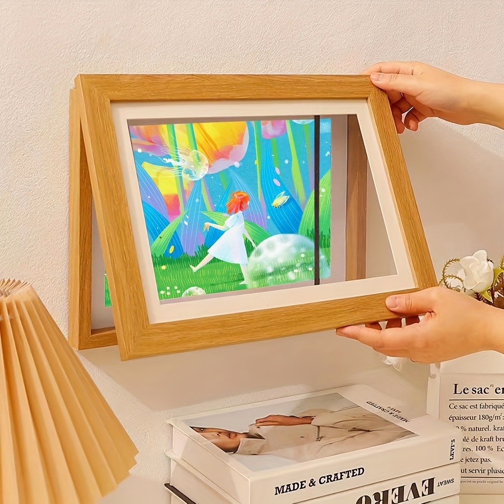 kids magnetic diy wall art frame no drill a4 photo display Temu