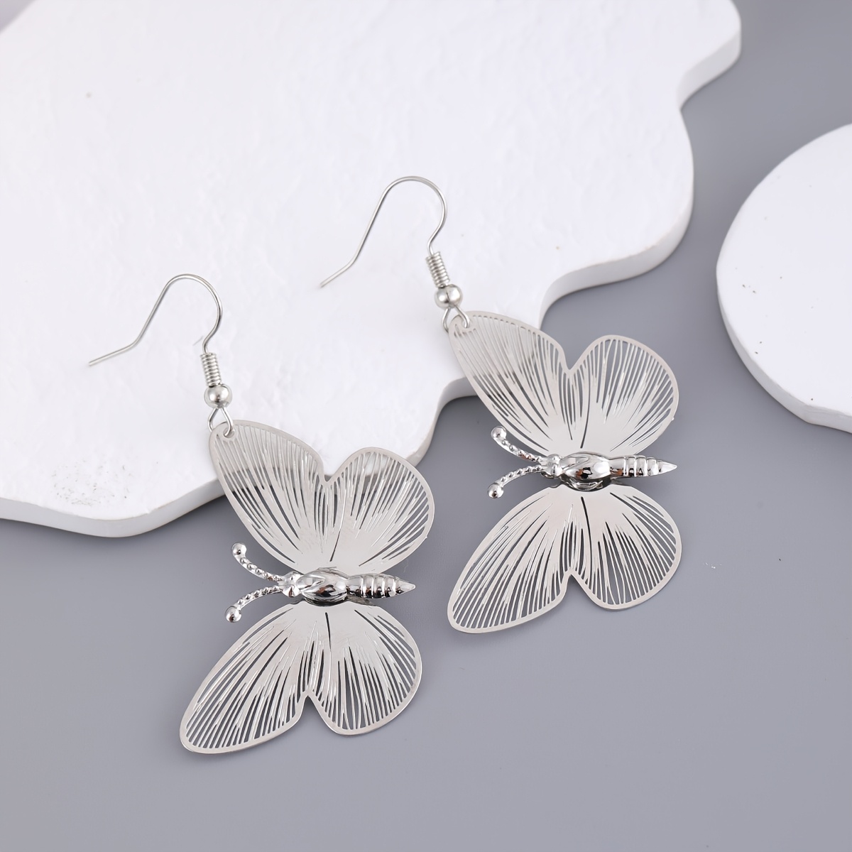 Hollow Double-Layer Butterfly Earrings for Women — Stylish Design
