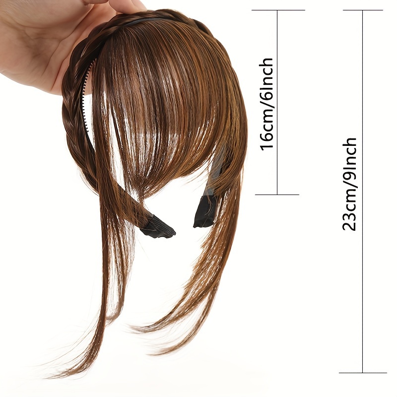 womens synthetic straight hair bangs with braided headband fashion hairpiece extension universal     hair accessory details 3
