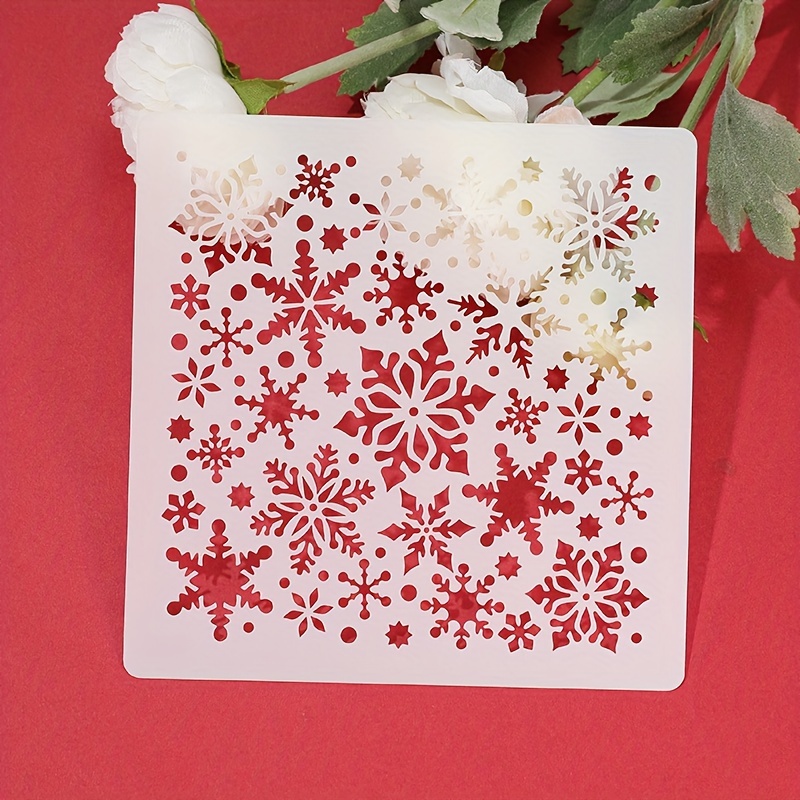 

5.9in X 5.9in 1pc Christmas Stencil Set - Creative Diy Painting Template For Wooden, Canvas, Or Paper - Reusable For Art Projects