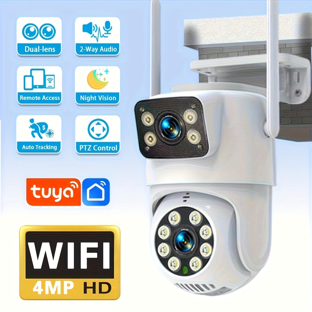 smart 4mp qhd wireless cctv outdoor wifi surveillance cameras dual