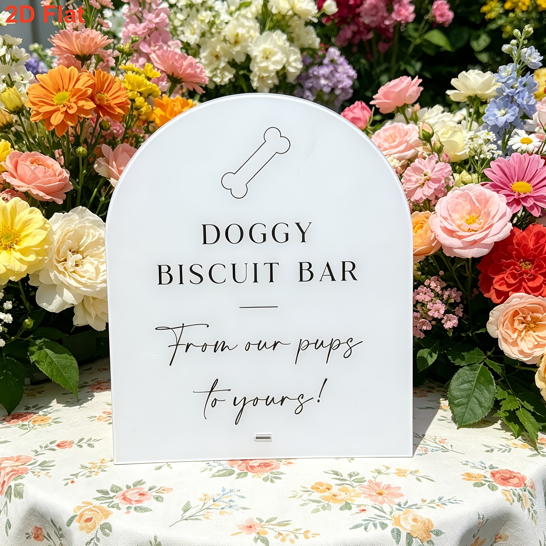 TEMU 2d Flat, 1pc Acrylic Doggy Biscuit Bar Sign, Dog Treats Party Favor Supplies, Wedding Pet Friendly Reception Decor