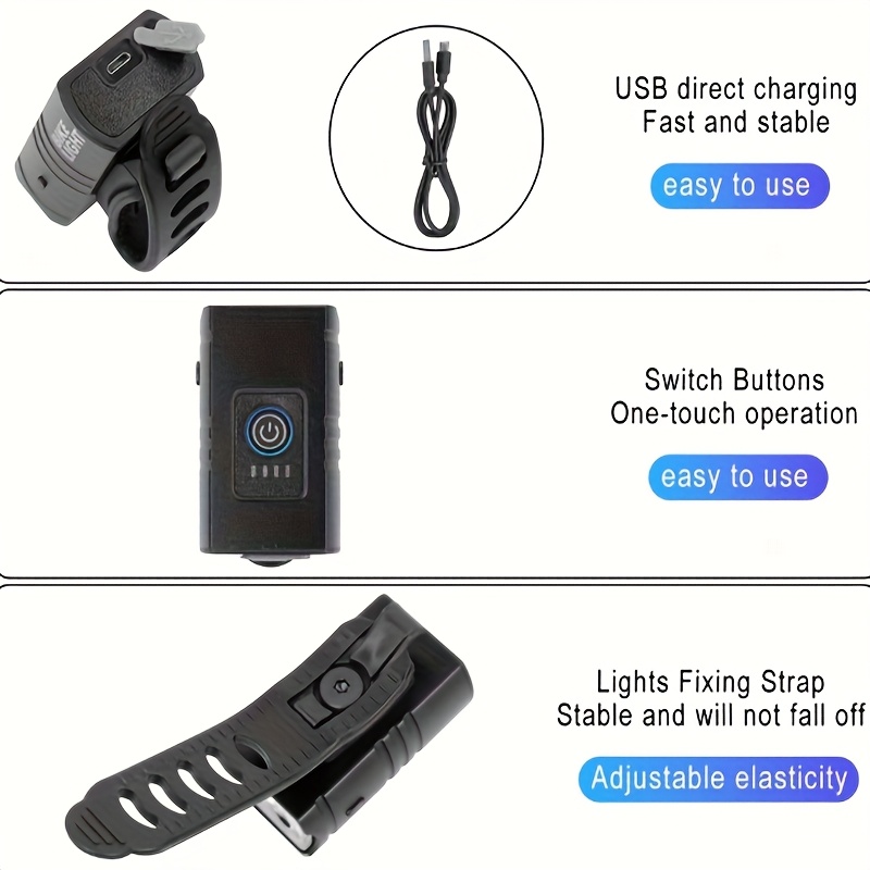 Hooghelderheid Fiets Knipperlicht met Witte Voorzijlight USB Oplaadbaar Ultra Helder LED Veiligheidswaarschuwingsnachtverlichting Set