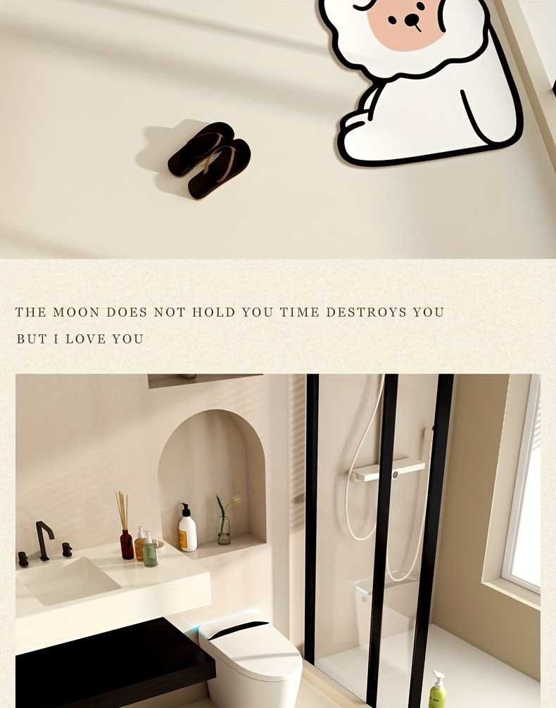 3pcs cartoon   animal bathroom non slip mat set shower room absorbent quick   piece bathroom anti slip floor mat Product details 5