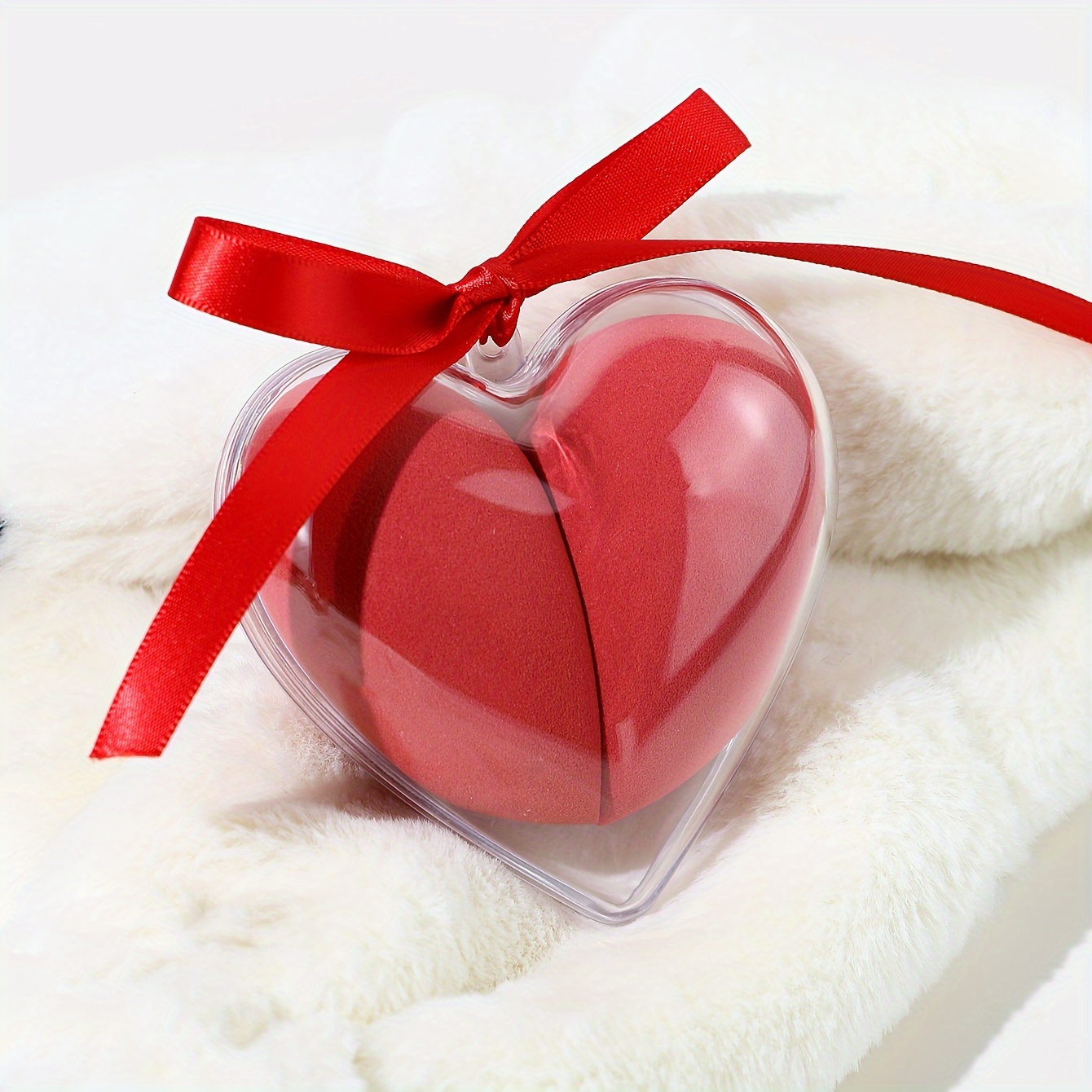 TEMU Una Spugna Trucco a Forma di Cuore, Regalo per San Valentino, Materiale Idrofilo, Si in , Strumento per Trucco, Spugna Trucco Premium, Regalo,