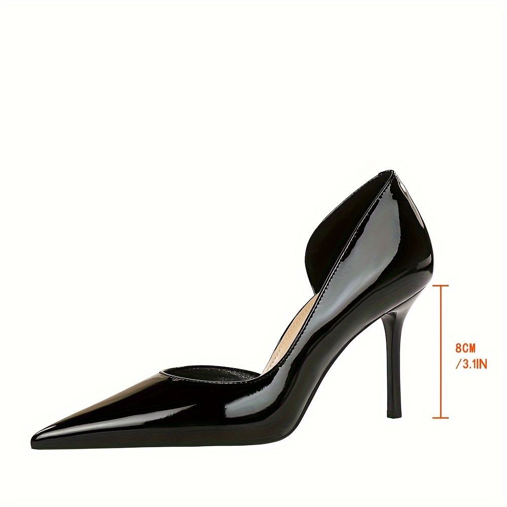 womens side cut design pumps solid color pointed toe slip - Temu