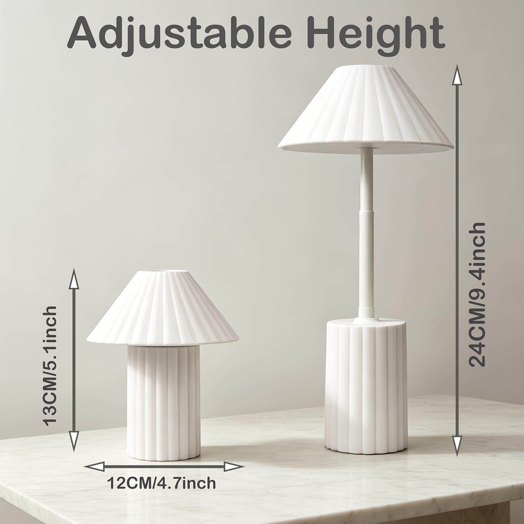 Height Adjustable Touch Control Dimmable LED Table Lamp