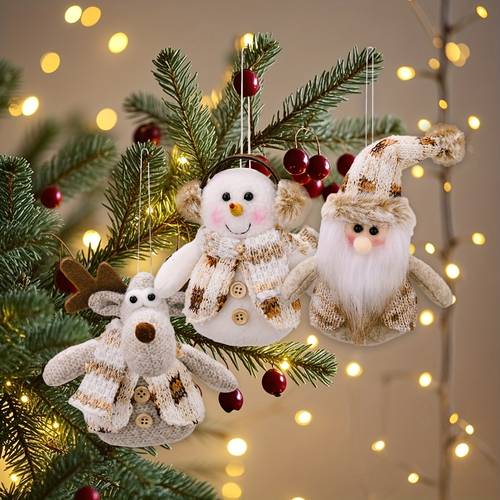 3pcs santa claus snowman reindeer dwarf elf pendant happy christmas christmas decorations home christmas tree decorations womens bag pendant pendant decoration home decoration window decoration pendant decorations thanksgiving decorations halloween decorations autumn decorations