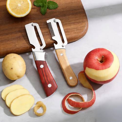 zdjęcie przedmiotu zestaw 2 szt.: wielofunkcyjna obieraczka i krajalnica do warzyw - ergonomiczne narzędzie kuchenne dla osób - i praworęcznych, odpowiednie do obierania i szatkowania różnych warzyw i owoców, idealne przemyślany prezent na wiele okazji