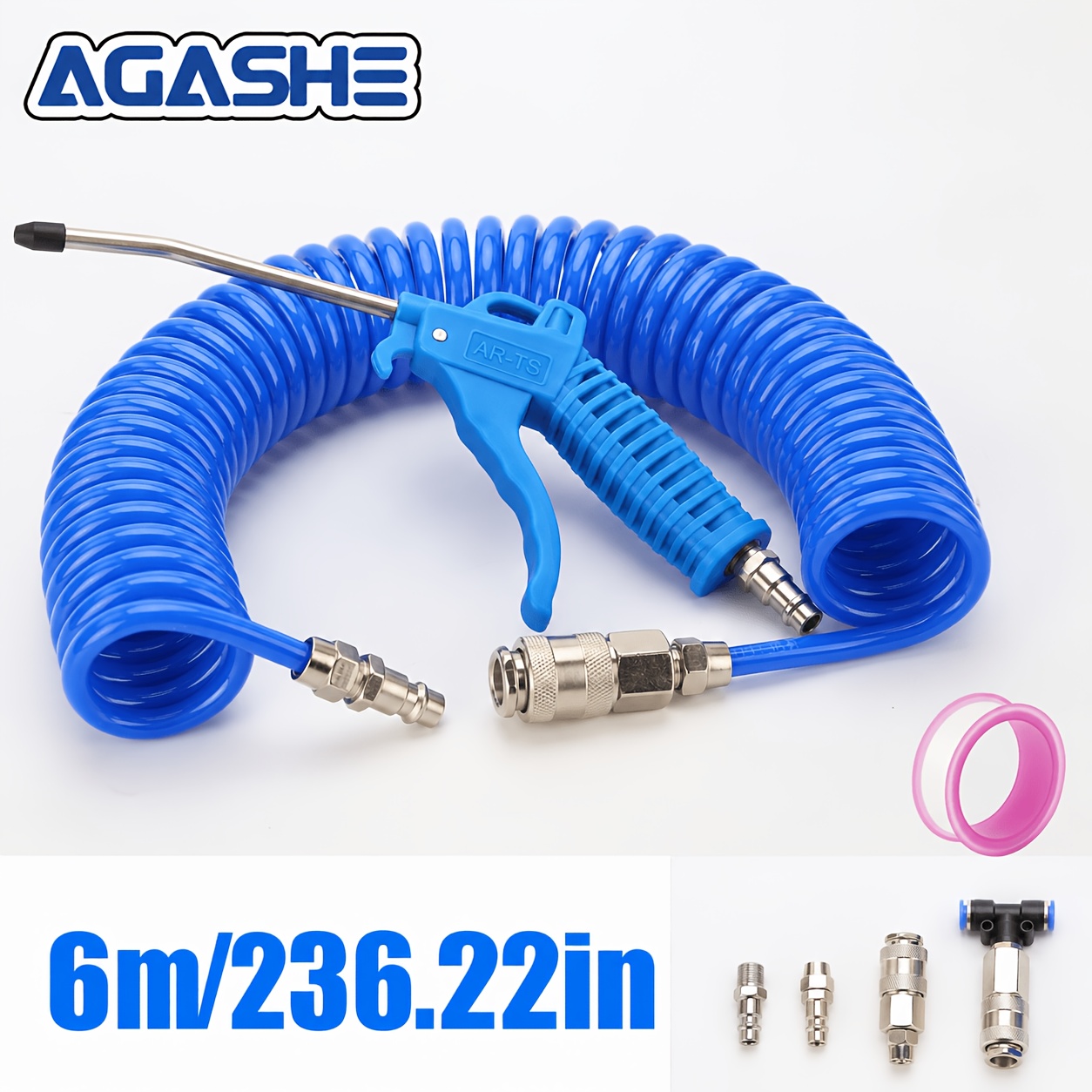 Image of 118.11/236.22inch Hose Air Duster Multi Truck Dust Blower Gun Set Clean 5.5mm Steel Nozzle Blower Spray Tool Kit