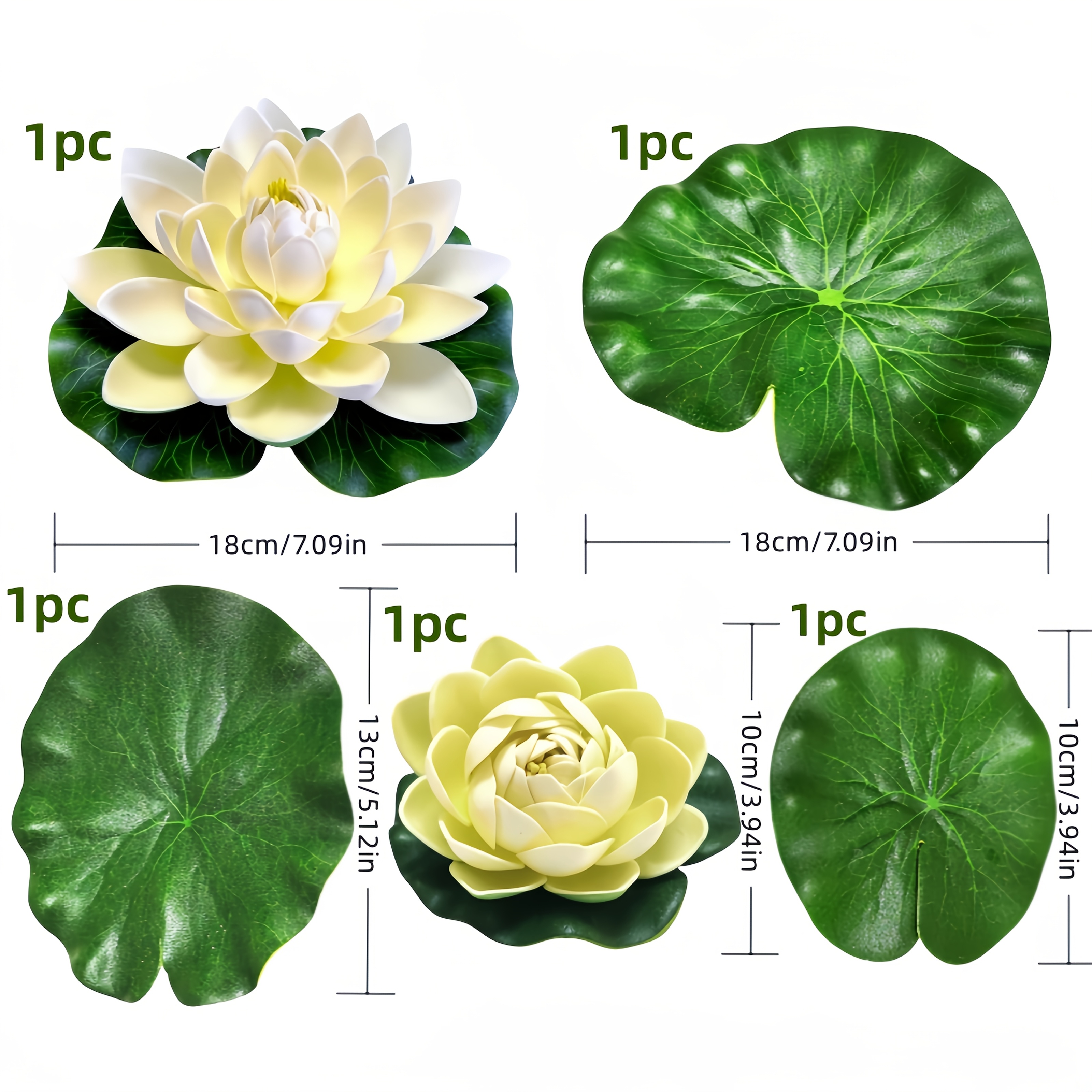 Image of 5pcs Realistic Floating Water Lilies & For Lotus Flowers - Floating Suitable For Aquarium, Fish Tank, - Aquatic Plant Decor, Holiday Gift (christmas, Mother's Day, Father's Day) - 5 Plants