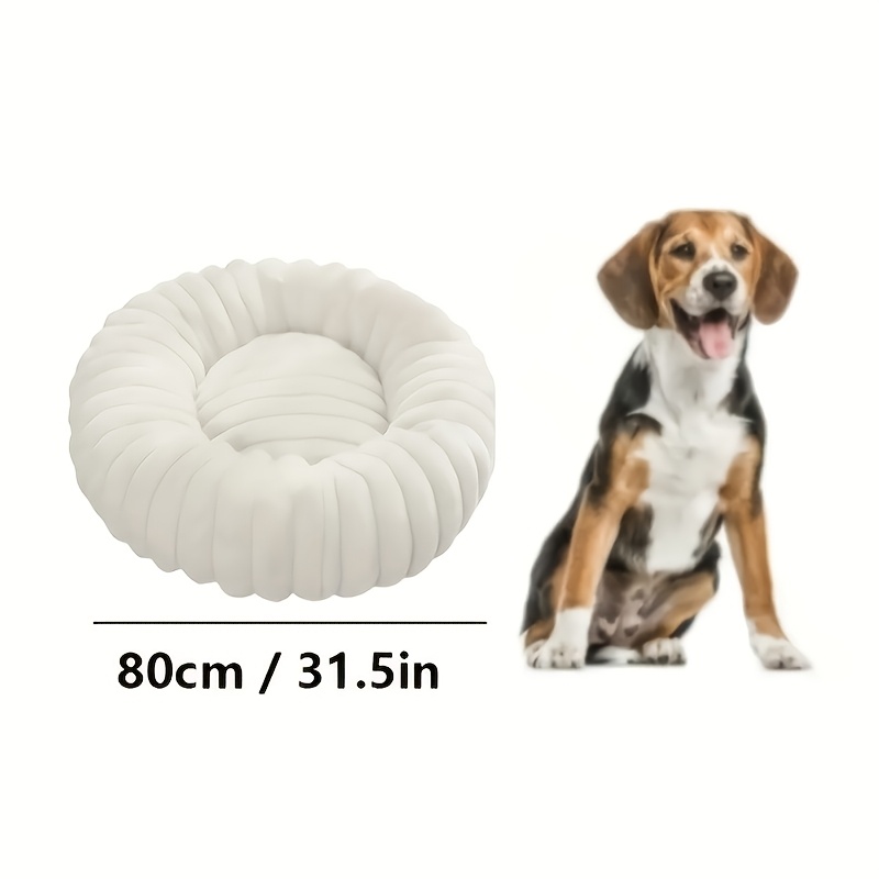 luxurious plush round pet bed for dogs cats   rabbit fur   non slip bottom polyester fill ideal for small to large breeds Product details 9