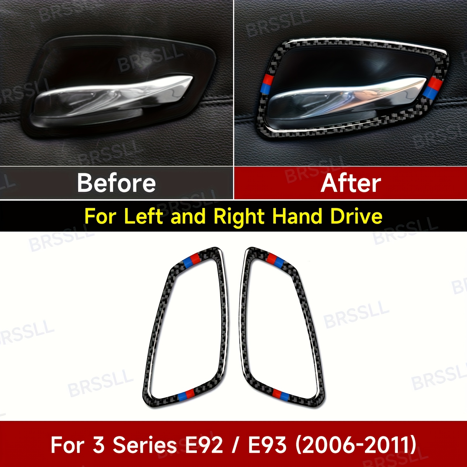 TEMU per modelli BMW E90/E91/E92/E93 2005-2012, Accessori per interni auto - Set di pellicole adesive in fibra di carbonio per del pannello interno