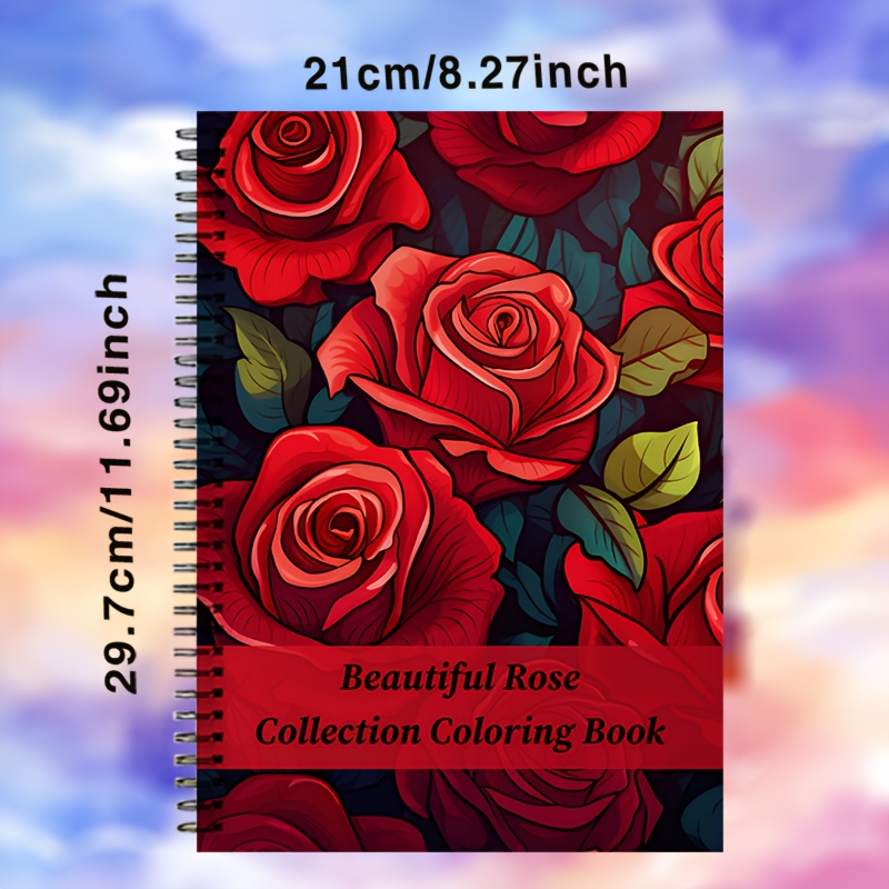 Image of 20-page & Roses Adult Coloring Book - Relax For Relax, Single-sided Printing, Ideal Christmas Halloween Gift For Women