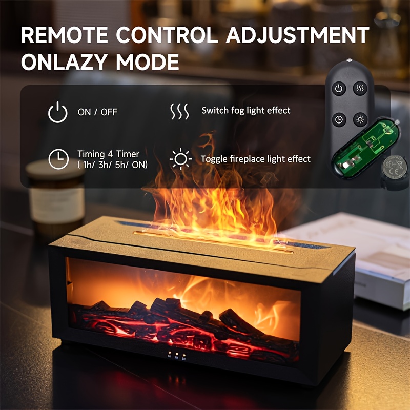 7 color fireplace humidifier wall mounted fireplace air diffuser humidifier with 7 adjustable colors usb plug 10 ideal for home bedroom office and yoga Product details 2