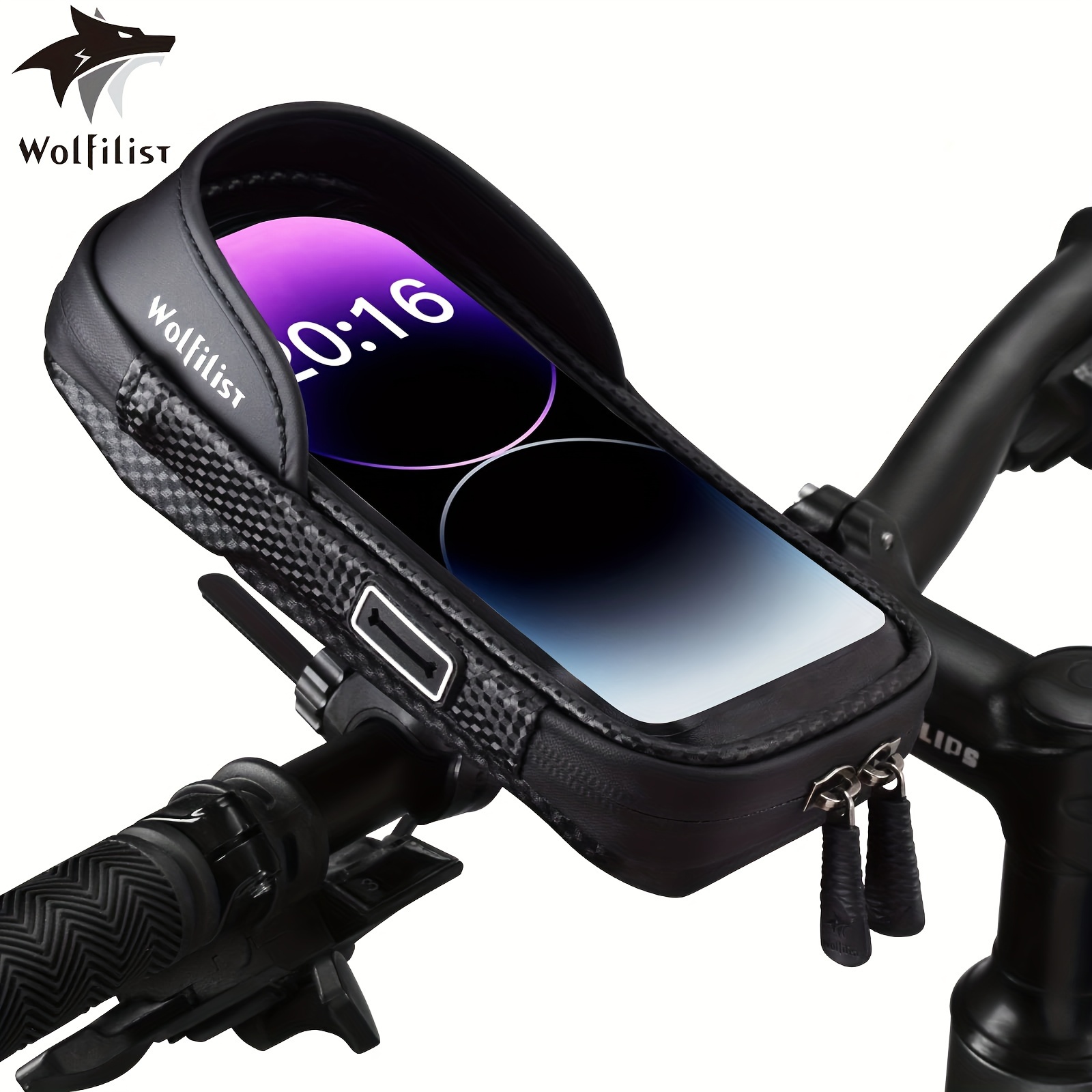 

Wolfilist Bike Phone Holder - Eva Waterproof Bike Front Frame Bag Top Tube Bike Bag Bicycle Phone Mount Cycling Pouch Bike Accessories Gifts For Cyclists