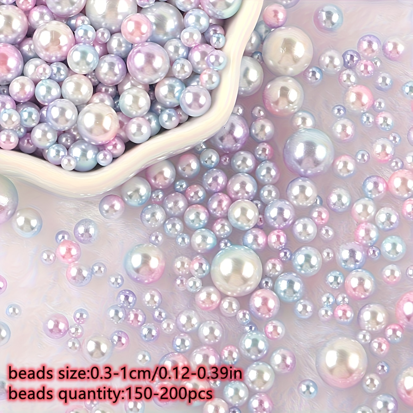 TEMU 150pcs-200pcs 15g Assorted 3-10mm Acrylic Round Beads Mixed Styles, Mini Fashionable Trendy, Made Into Necklaces Bracelets Holiday Decorations