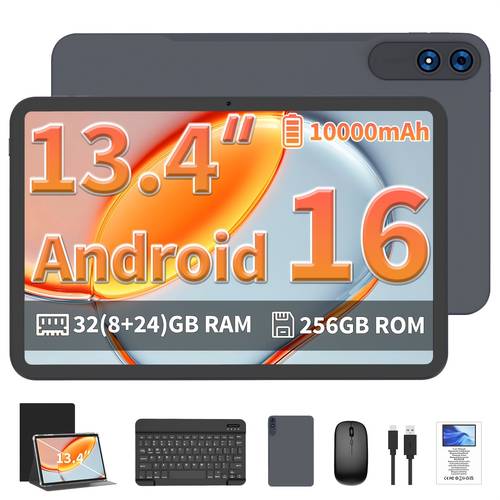 13 4 inch tablet 32 8gb 24gb 256gb rom 10000mah t615cpu core 1920 fhd led screen l1 pad with keyboard wireless stylus non electronic usb c without adapter gaming