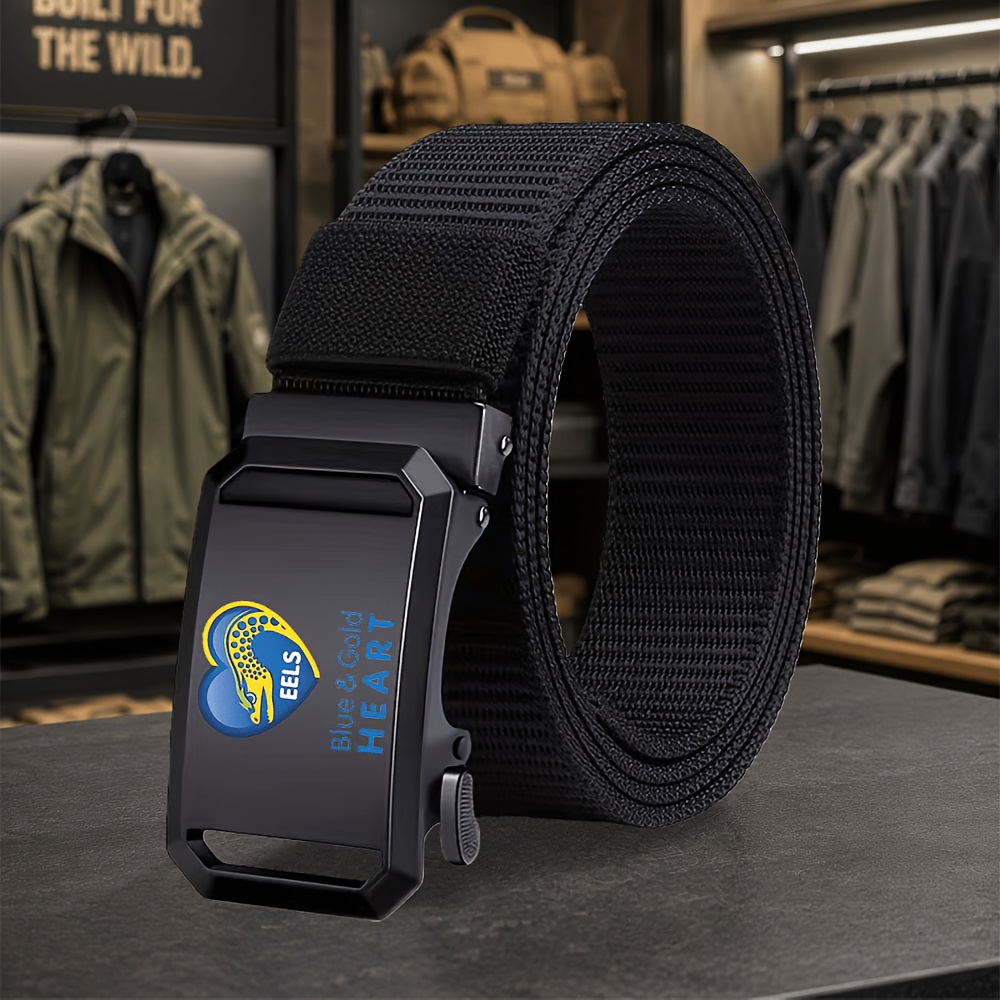 TEMU 1pc Fashionable Eel 's Belt, Outdoor Belt, Jeans, Ideal For Outdoor Leisure And Sports Training, Perfect Gift For Lovers, Fathers, Husbands, And