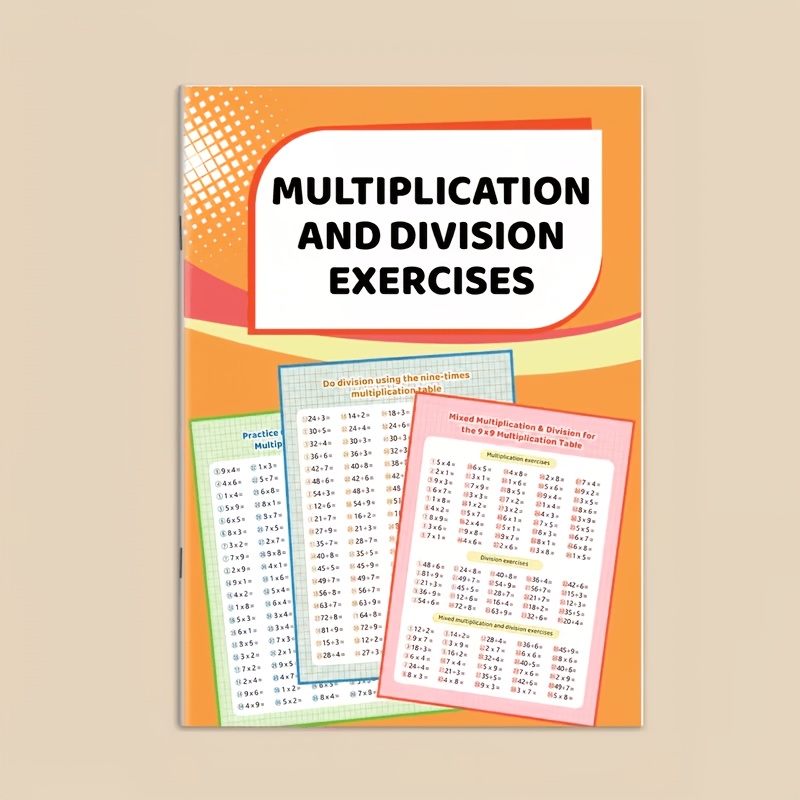 TEMU Cahier d'exercices de 32 pages sur la multiplication et pour les élèves du primaire, 'activités d'exercices de arithmétique de base, matériel