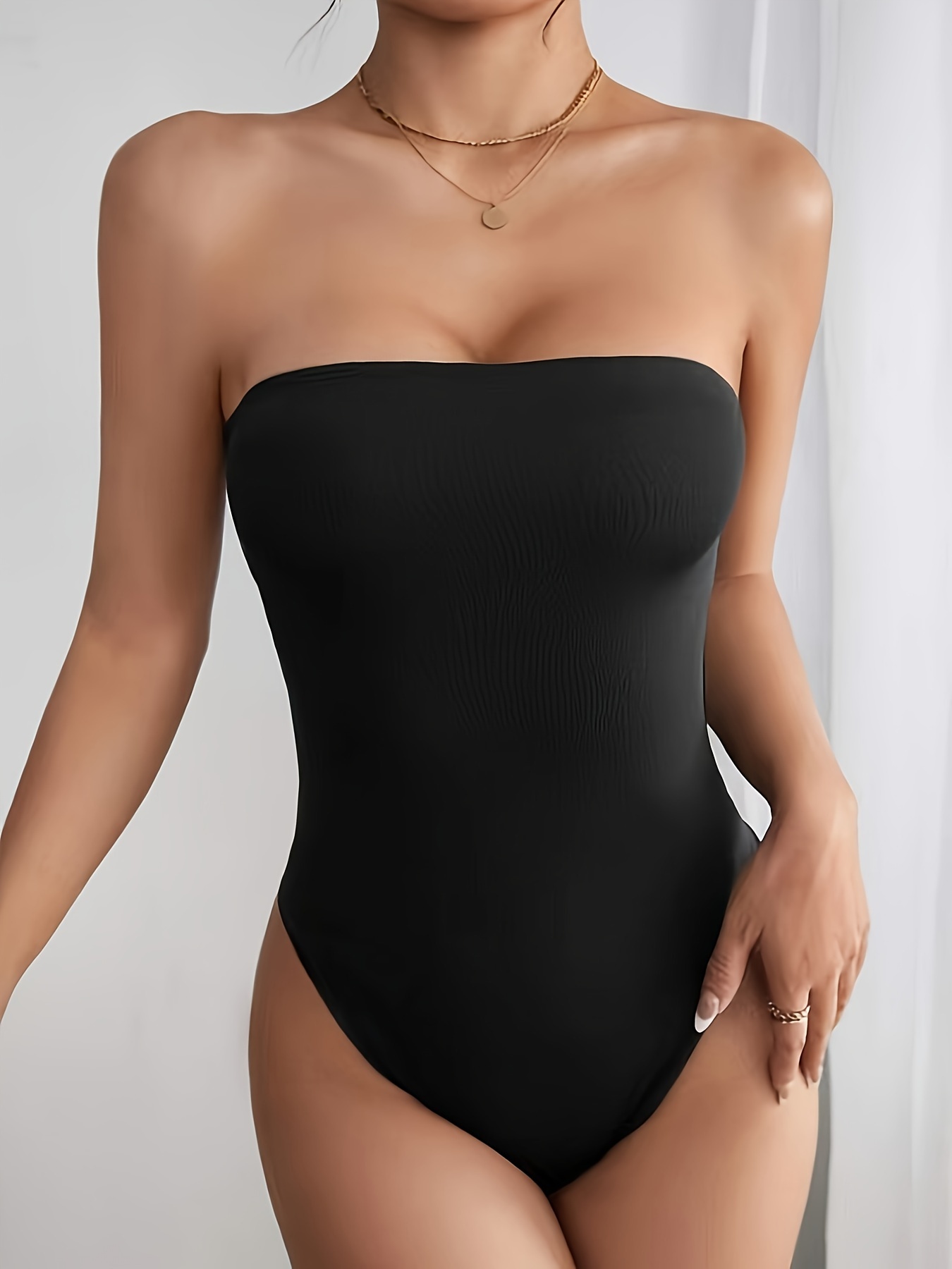 Solid Spaghetti Strap Bodysuit Sexy Sleeveless Slim Bodysuit - Temu
