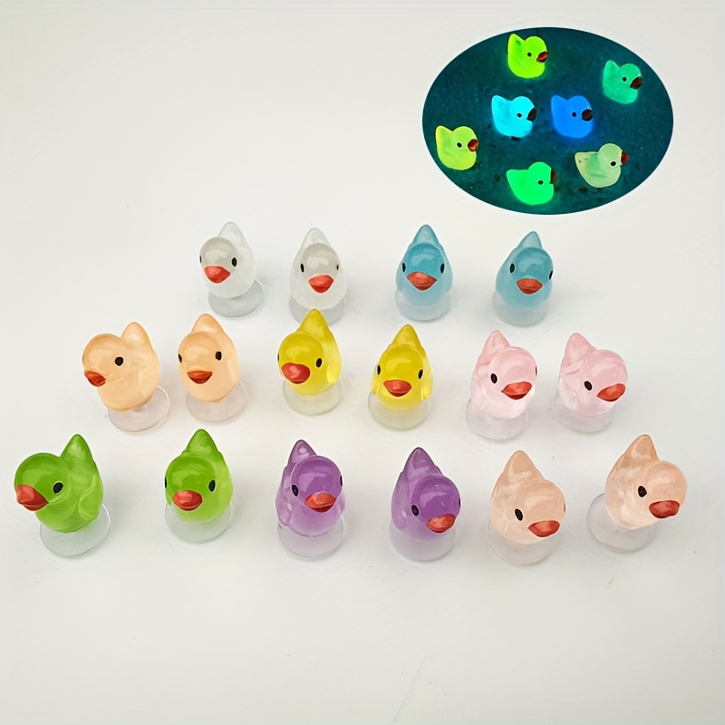 

16pcs Duck Shoe Charms Set, Abs Animal-themed Glow In The Dark Shoe Decorations, For Sandals And Slides