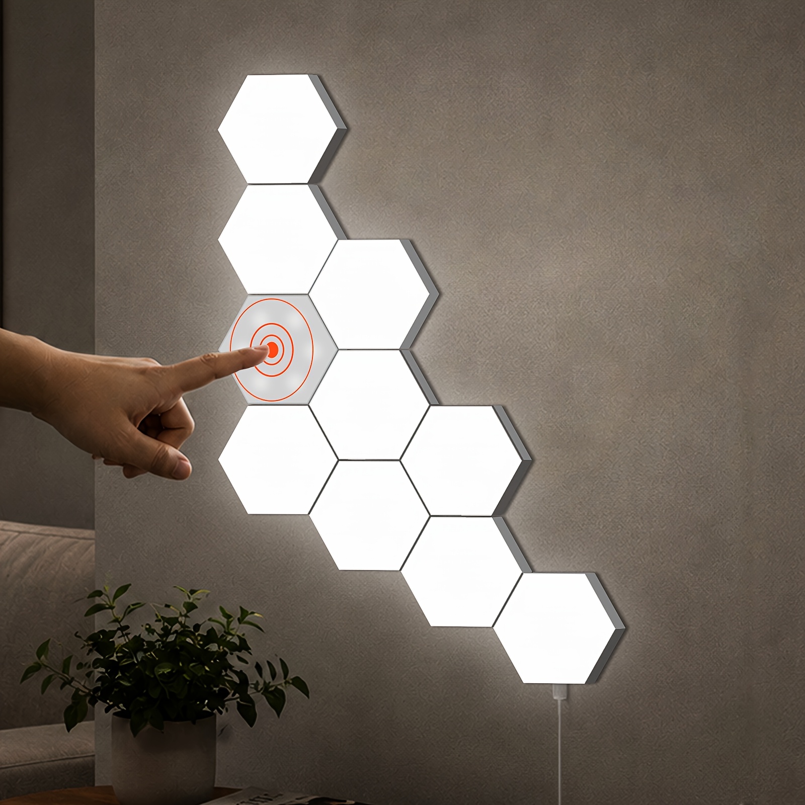 Smart Touch White Light Panel, Portable Wall-Mounted Light