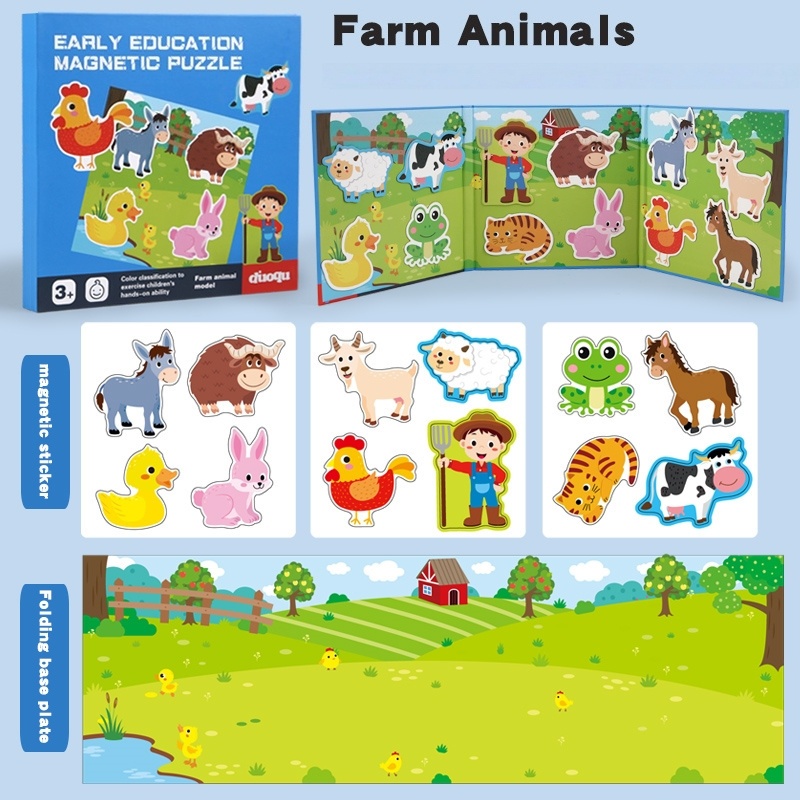 Fun Magnetic Sticker Cognitive Magic Book for Kids