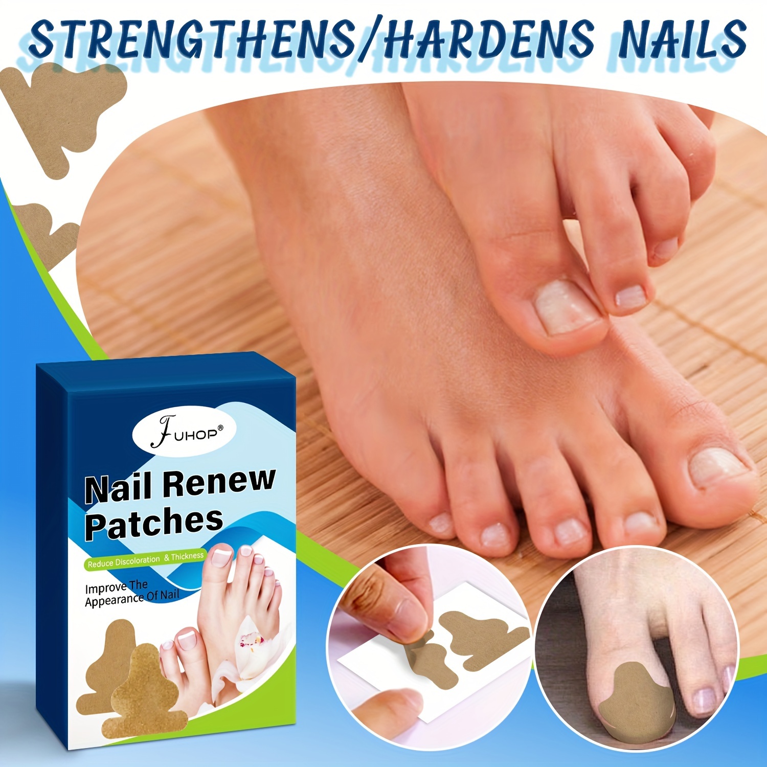 Nail Renew Patches ネイルを強化し硬くする 変色と厚みを軽減する ネイルの外観を改善する アルコールフリー