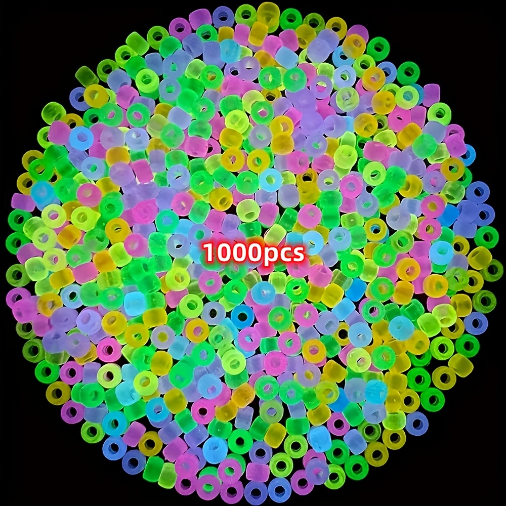 Image of 1000/500/200pcs 9mm Glow In The Dark Large Hole Colorful Beads - Jewelry Making Supplies For Bracelets And Necklaces, Vibrant Material For Creative Gifts And Additions