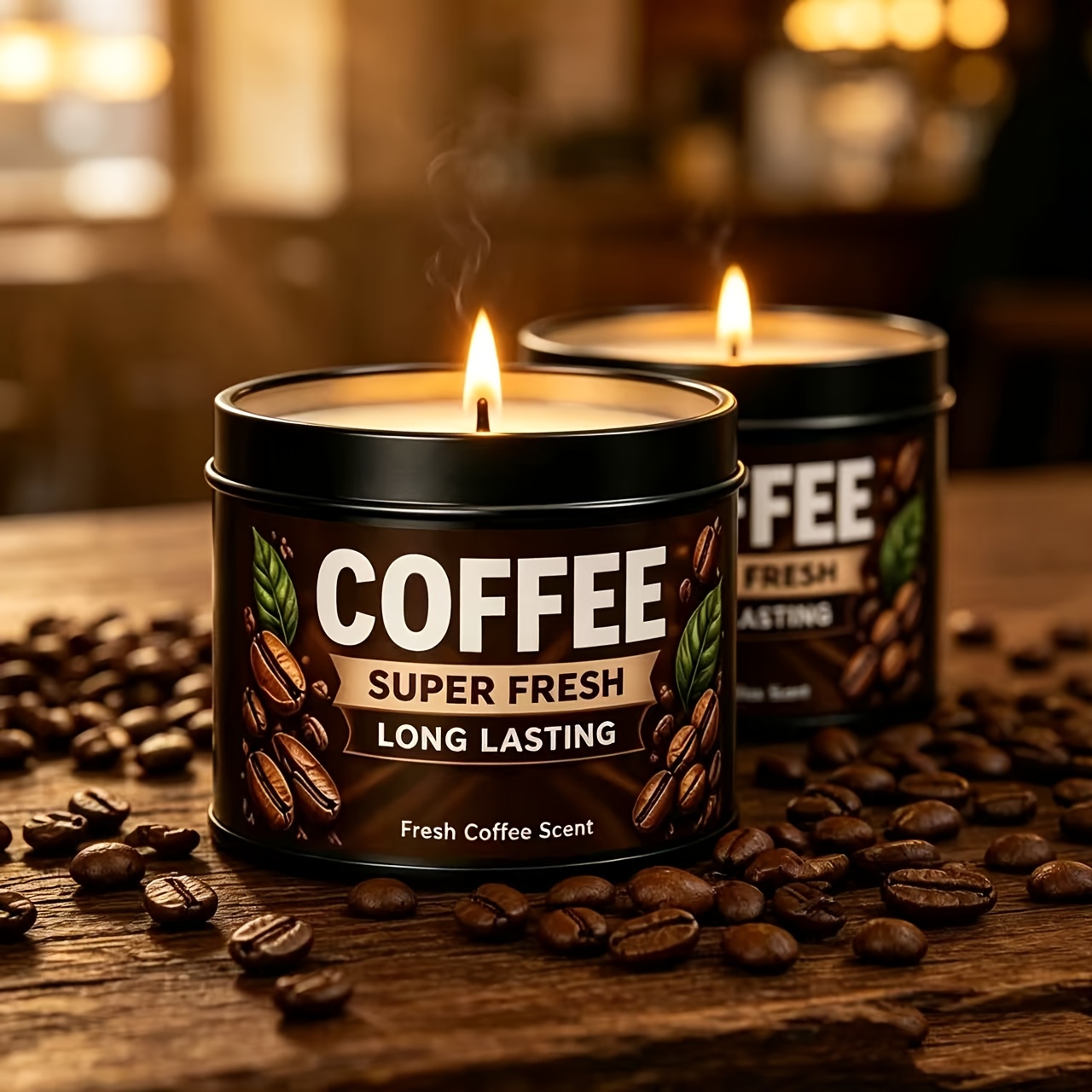 Image of Coffee Fragrance Candle, Handmade Soy Candle, , Cozy Evening Candle, Suitable For Porch, Terrace, Courtyard, Outdoor Table, Living Room, Home Decoration Gift, Seasonal Candle, Christmas, Halloween