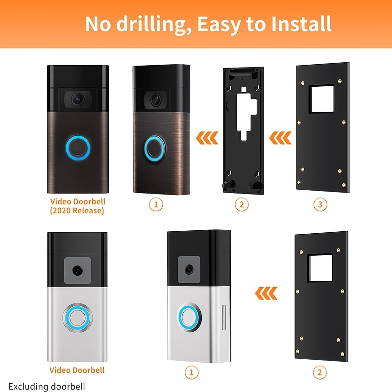 Heavy Duty No-Drill Doorbell Mount for Ring Doorbell