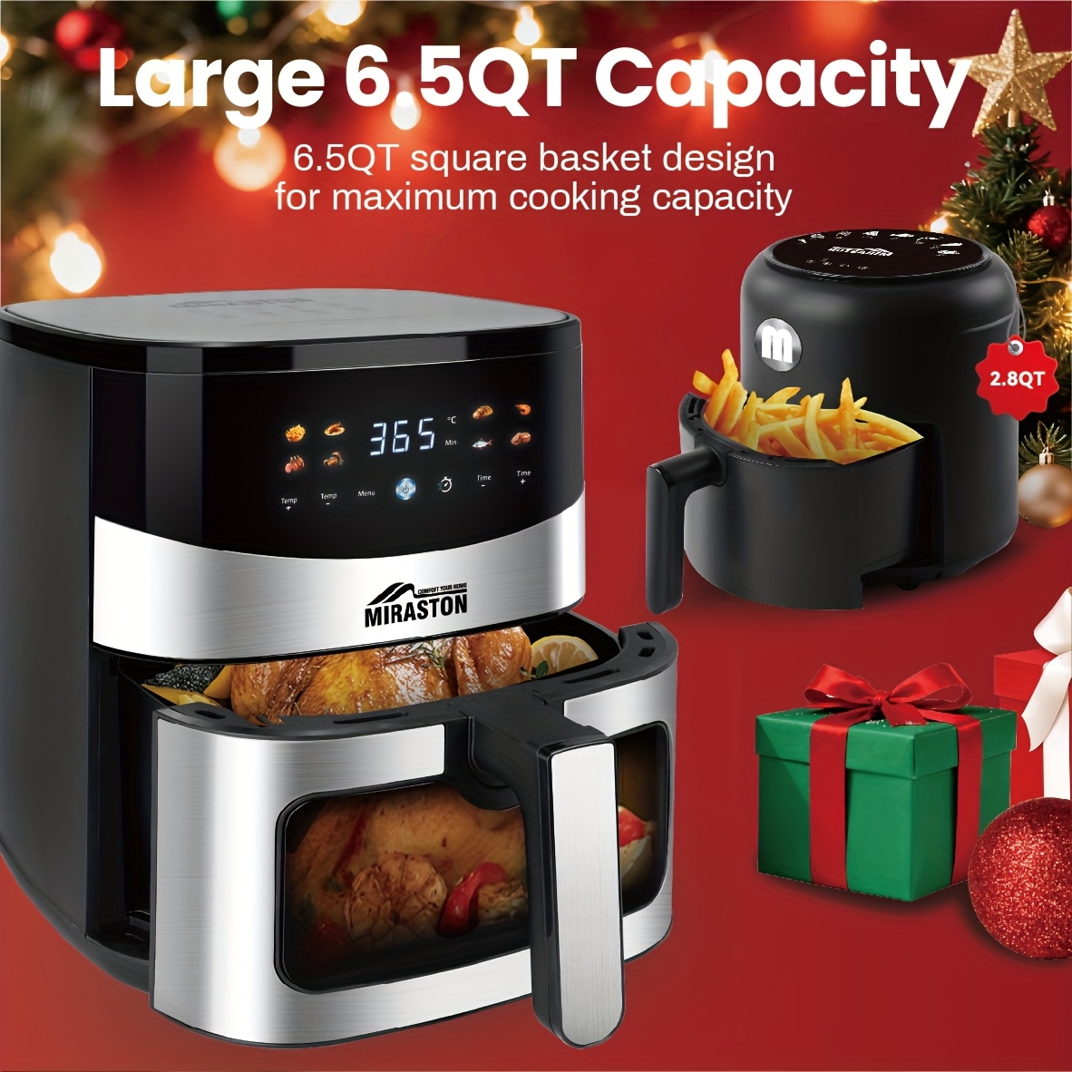 item picture 6 5qt 2 8  fryer smart   with color icons and   windows 8   recipes manual adjustments for   meals dishwasher safe for   kitchen accessories toaster oven deep fryer multifunctional cooker