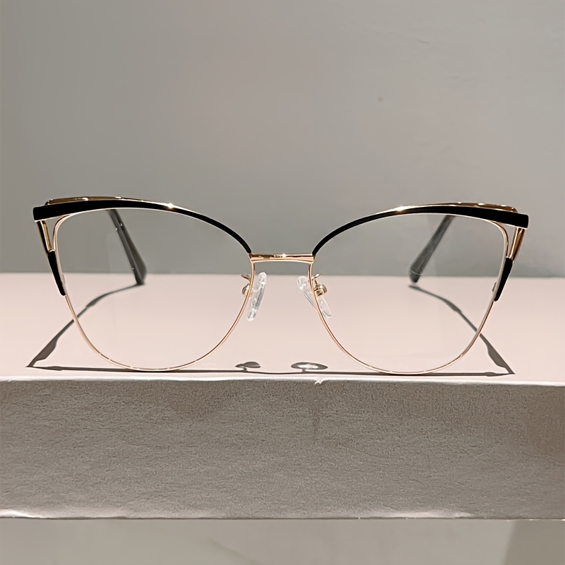1pc Women New Cat Eye Shaped Glasses Fashion And Elegant Frame Design Advanced Metal Frame Red Eyeglasses
