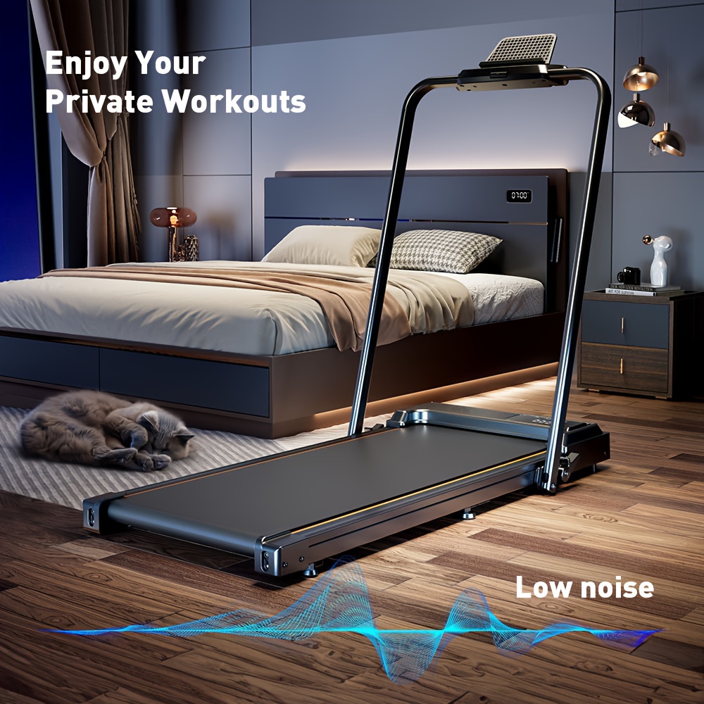 Electric Treadmill-15°, Portable Walking Treadmill Placed Under The Table, Ultra-thin Machine, LCD Display, Suitable For Home Office Fitness, No Installation Required