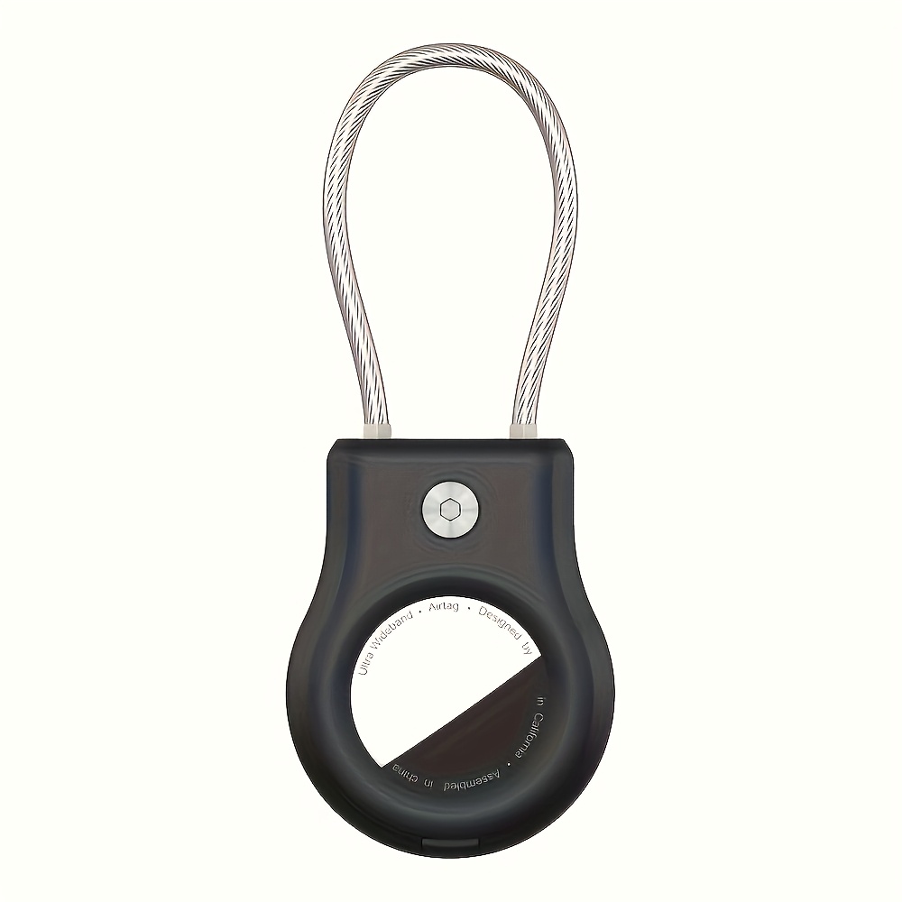 TEMU Étui de pour AirTag Compatible avec Vélos, Clés, Clés de Voiture & pour Animaux - Coque Rigide -Chute avec Boucle en Fil d'Acier, Support de