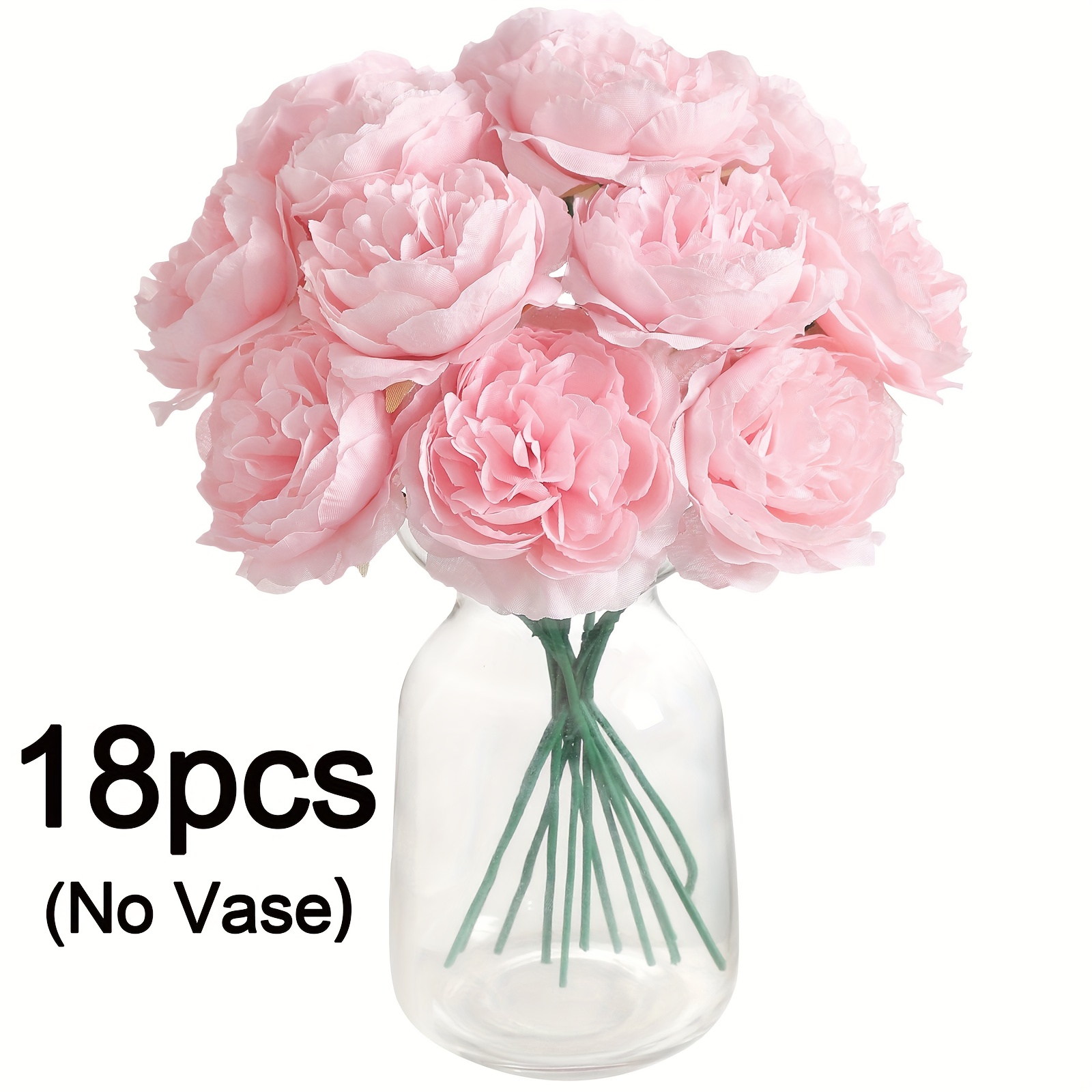 E-shop 12/18 Stück künstliche Seiden Pfingstrosen Blumen mit Stielen - 8 Zoll Fake Pfingstrosen Bouquet für Hochzeit, , Bürotisch, Festival Geschenke