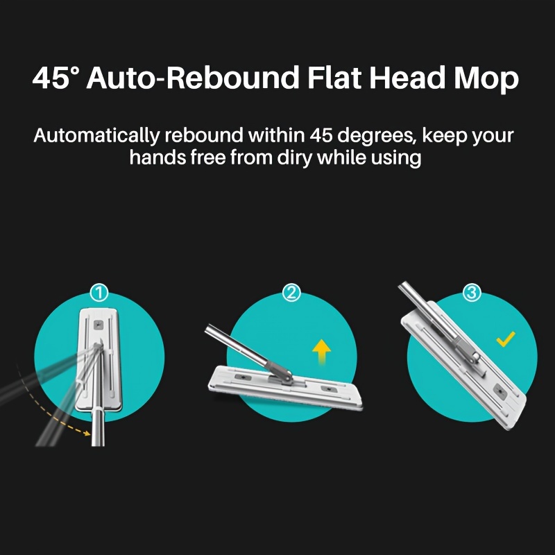 1set household mop and bucket set regular style flat   spray style flat mop flat mop with 2 mop cloth scraper and mop   rotatable 45 automatic rebound extra large mop cleaning supplies cleaning tool details 2