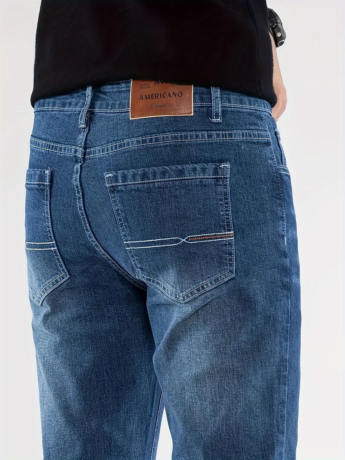 mens solid   with pockets formal cotton blend jeans for outdoor activities
