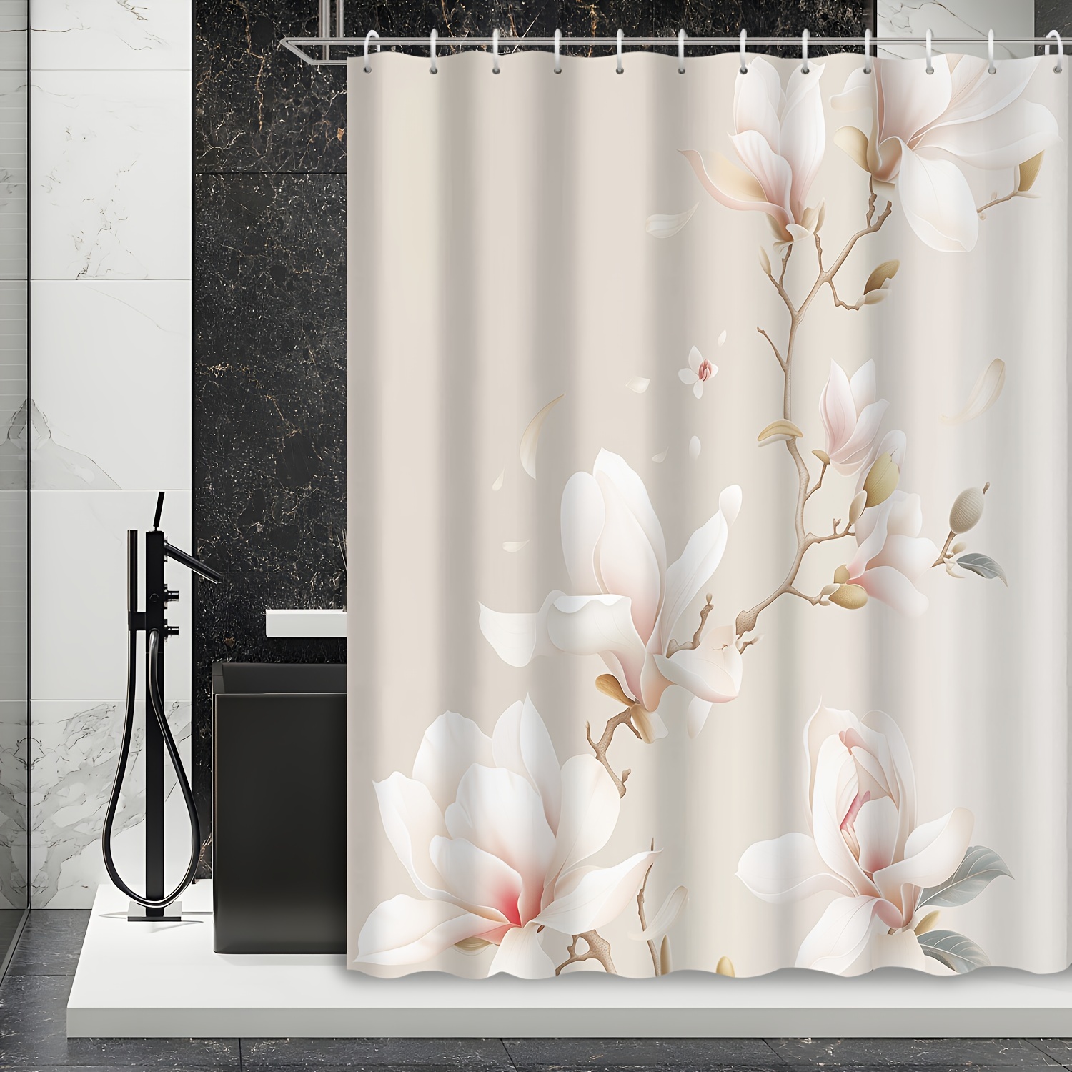 

1pc Chinese Shower Curtain, Polyester , 12 , Shower Curtain, Bathroom Accessories