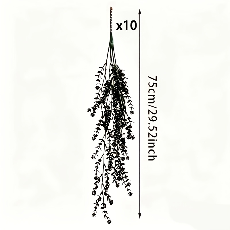TEMU 10pcs Black Gothic Style Artificial Hanging Vines - Halloween, Witchy Room, Wall And Window Decoration, Dark Fake Plants And Flower Vines