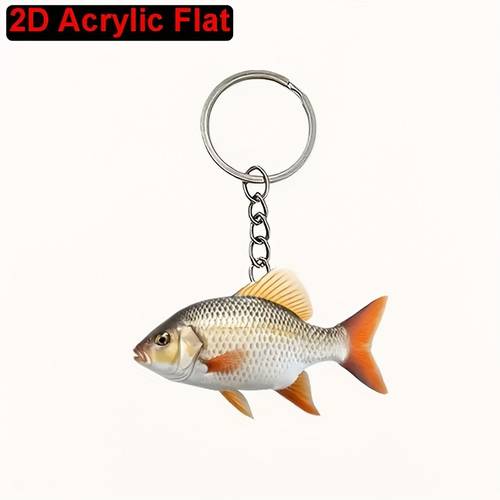 2d flat acrylic keychain featuring a koi decorating backpacks and car keys an ideal enthusiasts