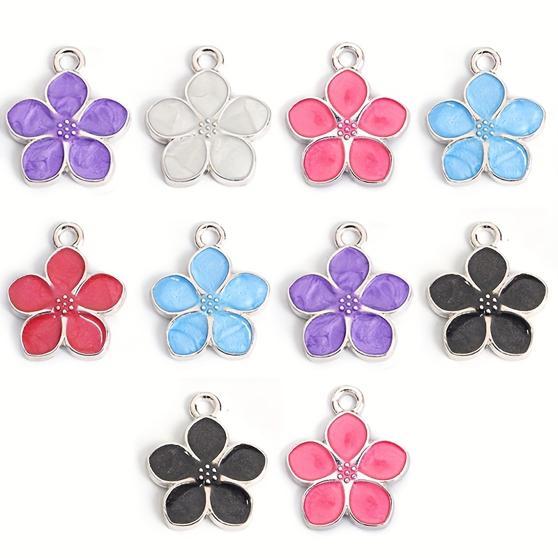 10pcs Colorful Styling Enamel Drip Oil Charms For Making Necklace Bracelet Earrings Phone Chain Cherry Pendants Accessories Fit Diy Gift For