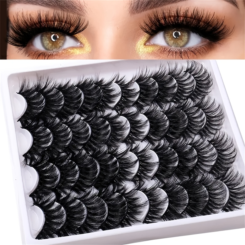 

20 Pairs Fluffy Messy Lashes Curly Makeup False Eyelash Extension For Daily Party Use